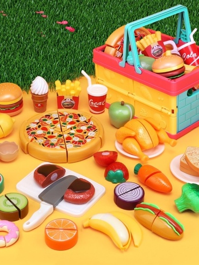 Comida Juguete Juego De Cocina De Madera Para Cortar Frutas Y