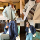NAZ large size natural pattern grass ramie spring embroidery lazy style jacket fat mm casual slim short jacket
