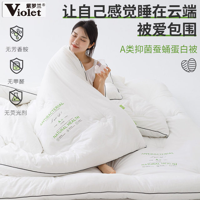 Violet A type silkworm pupa protein antibacterial spring and autumn quilt thickened warm winter quilt student dormitory air-conditioned quilt core quilt
