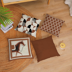 Nordic Orange Horse Pillow Modern Pillow Simple Abstract Geometric Pattern Sofa Living Room Bedside Removable and Washable Cushion