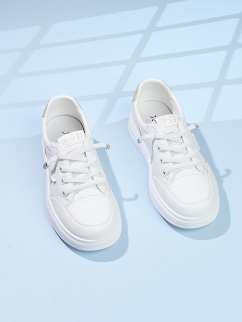ZhuoSini white shoes for women's hot spring and summer 2025 new versatile casual flat sole soft sole shoes for women
