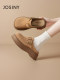 Zhuoshini genuine leather thick-soled Birkenstock shoes for women in summer wear 2025 new one-legged half-mopping breathable slippers