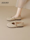 Zhuoshini single shoes for women in spring and summer 2025 new light mouth versatile soft sole grandma shoes Mary Zhen flat sole beans shoes