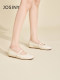 Zhuoshini white single shoes women's 2024 spring new flat shoes shallow mouth low heel leather shoes commuting Mary Zhen women's shoes