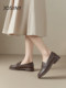 Zhuoshini black loafers women's 2025 new patent leather British style leather shoes flat sole single shoes for women