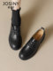 Zhuoshini black leather shoes for women 2025 spring and autumn new women's work shoes British style high heel thick heel single shoes