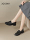 Zhuoshini black loafers women's 2025 new patent leather British style leather shoes flat sole single shoes for women