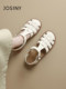 Zhuosini Baotou Roman Sandals for Women in Summer 2025 New French woven flat-bottomed pig cage white retro women's shoes
