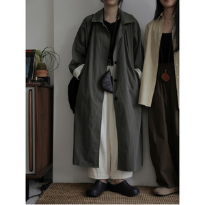 
MMCC paper three-dimensional cut loose oversized retro casual lapel long windbreaker jacket autumn gender-free women