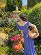 Joe and Joey Blueberry Girl French pastoral style ruffled vacation skirt long dress slim summer