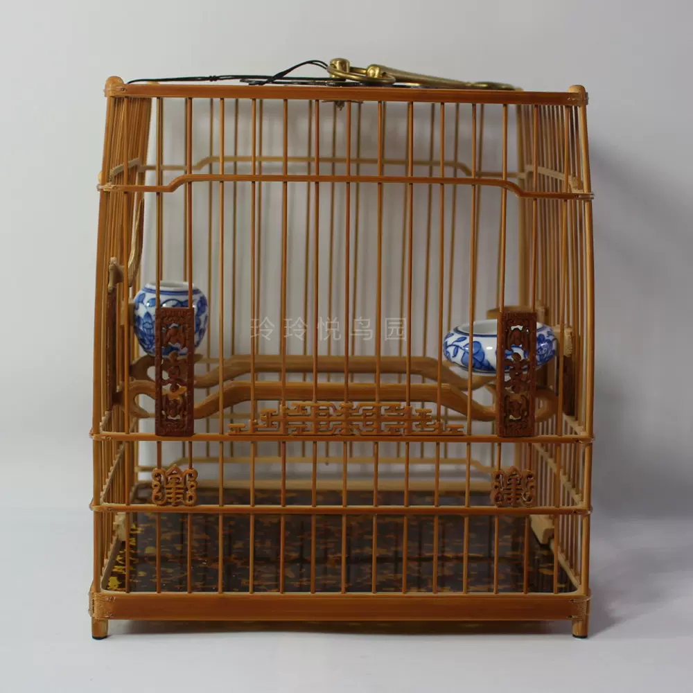 臨華款老竹料【壽字門】紮線繡眼亮頂籠