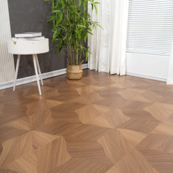 Lotus Leaf Pattern Wood Flooring 12mm Household Eco-Friendly Waterproof Wear-Resistant Cream Color Embossed Non-Slip Laminate Flooring