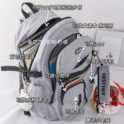 Harajuku Japanese Style Large Capacity Workwear Backpack for Junior High School Students, Retro Men's American Style Campus Computer Hiking Backpack