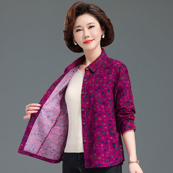 
Middle-aged and elderly long-sleeved corduroy pure cotton fashion shirt