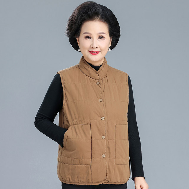 Mom's autumn and winter vest, pure cotton, grandma's clothing, middle-aged and elderly tops, waistcoat jackets, cotton-padded loose-fitting styles