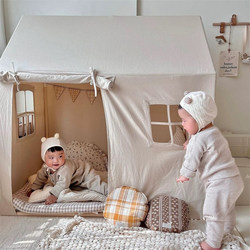 Korean-Style Children's Room Playhouse Indoor Tent for Separate Sleeping, Baby ins Photography Toy Castle, Thickened Canvas