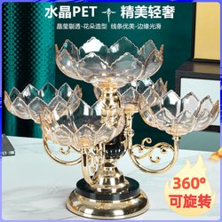 2025 New Style Dried Fruit Plate for Home Use in the Living Room Coffee Table, Candy European-Style Multi-Layer Crystal Fruit Plate, High-End Light Luxury Style