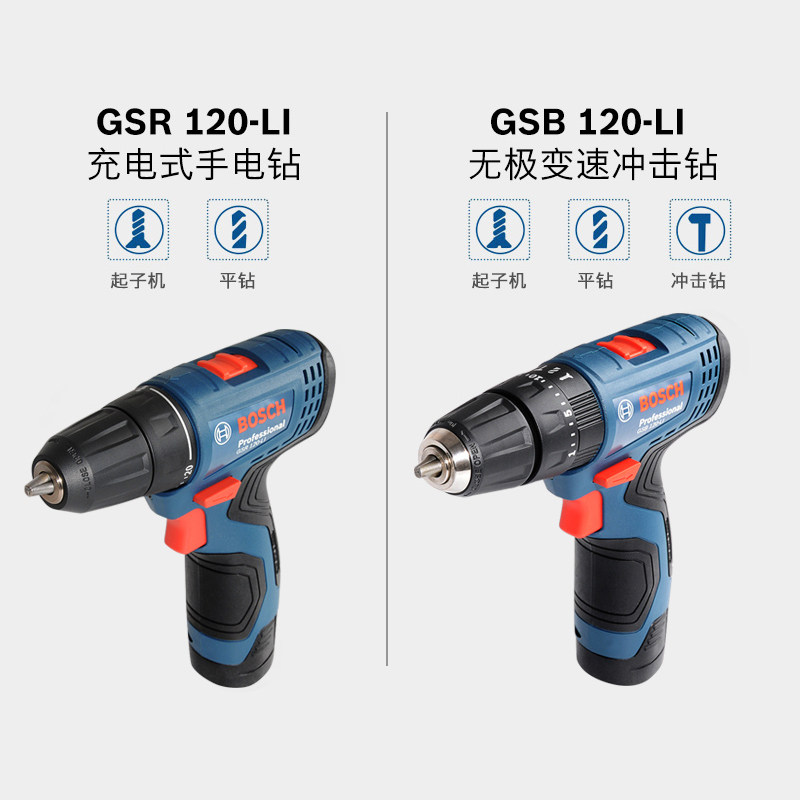 보쉬 GSR120LI 충전식 드릴 가정용 전기 드라이버 리튬 배터리 미니 전기 권총 드릴 독일-