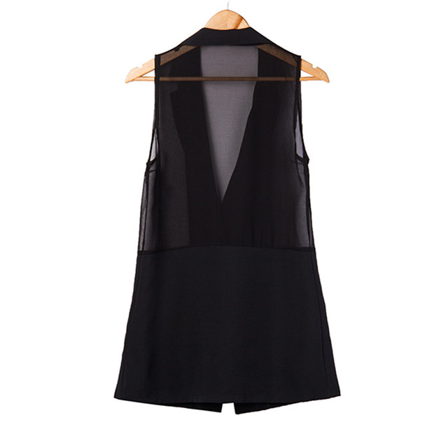 suit lapel solid color design sense fashion vest pleated jacket femininity commuting versatile and thin top