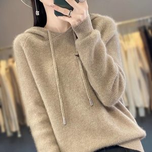 
Removal of the cabinet and clearance of autumn and winter hooded sweatshirt for women cashmere sweater knitted sweater loose base sweater large size sweater