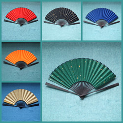 Colored Rice Paper Folding Fan 7-10inch Chinese Style Red Yellow Blue Black Mud Gold Sprinkled Gold Fan Surface Blank for Calligraphy Creation