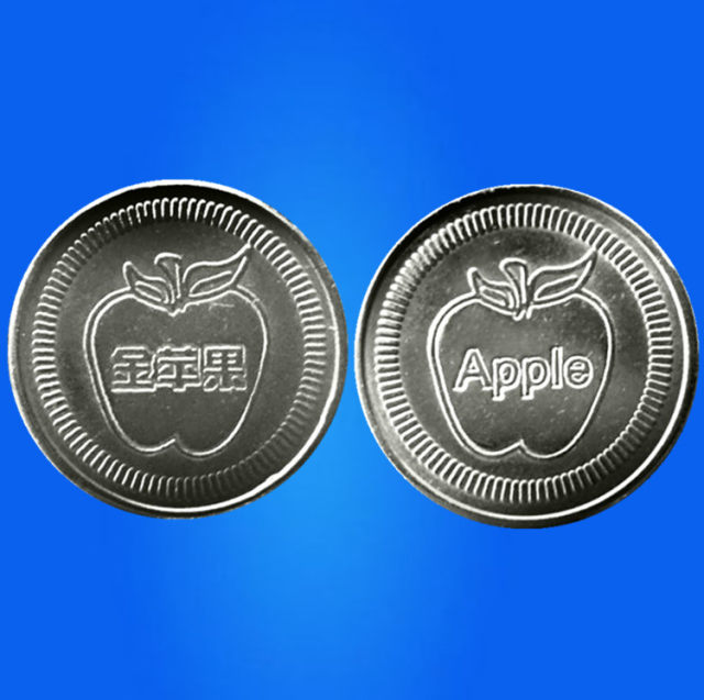 25mm Golden Apple Game Currency Customized Model Moving the Gaming Machine of the Gaming Machine of the Gaming Machine