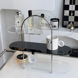 Desktop Sunset Vintage Multifunctional Storage Rack ins Style Countertop Organizer Wooden Cup Perfume Shelf