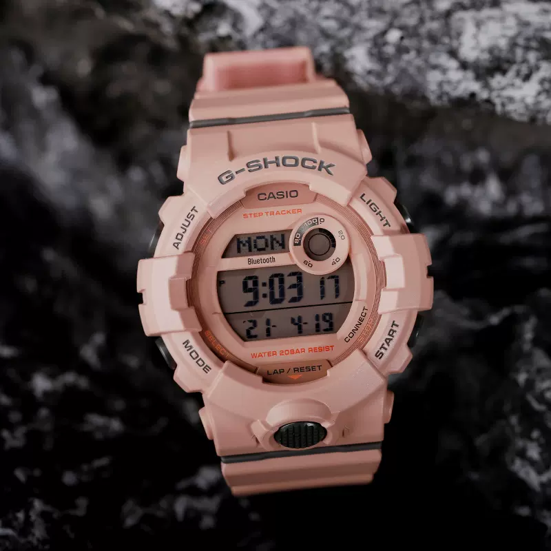 卡西欧G-SHOCK糖果色运动计步蓝牙腕表男女通用防水GMD-B800SU-4-Taobao