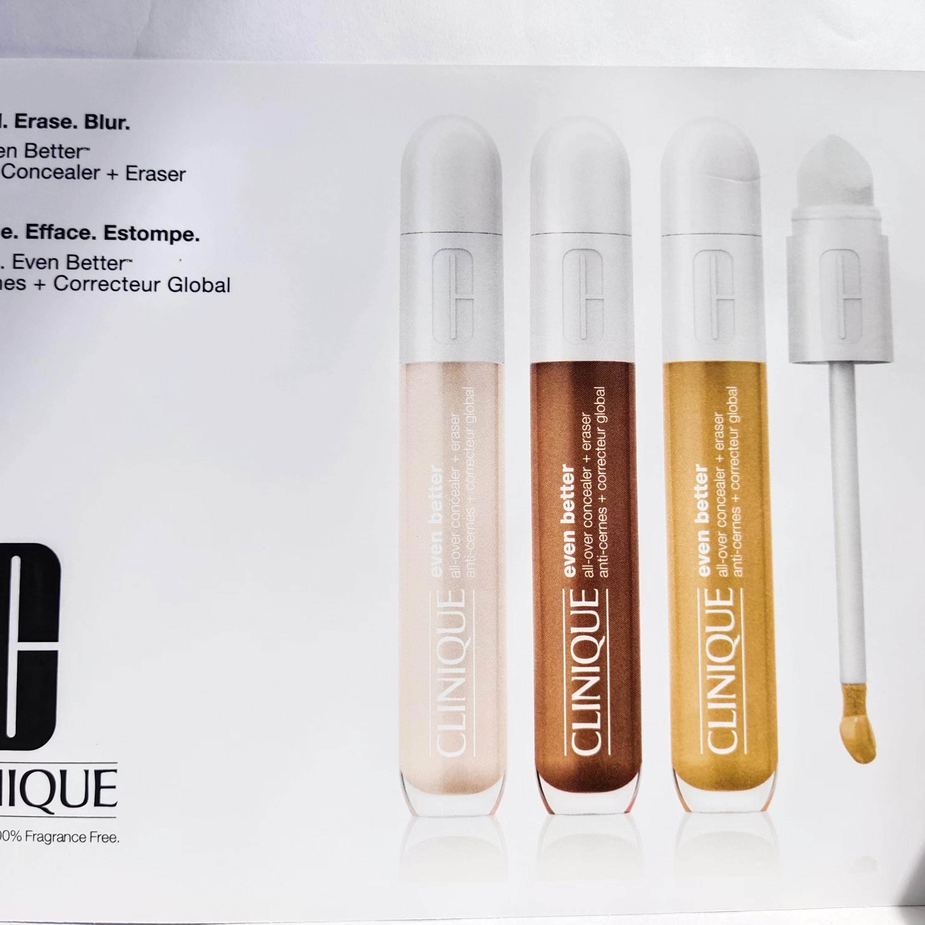 Зарубежный торговый центр Clinique Clinique Even Flawless Мультиэффектный консилер-карандаш-консилер 4 цвета Образец тестовой карты