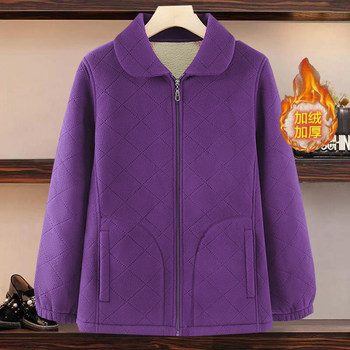 Long -sleeved lapel granular velvet Korean sweater
