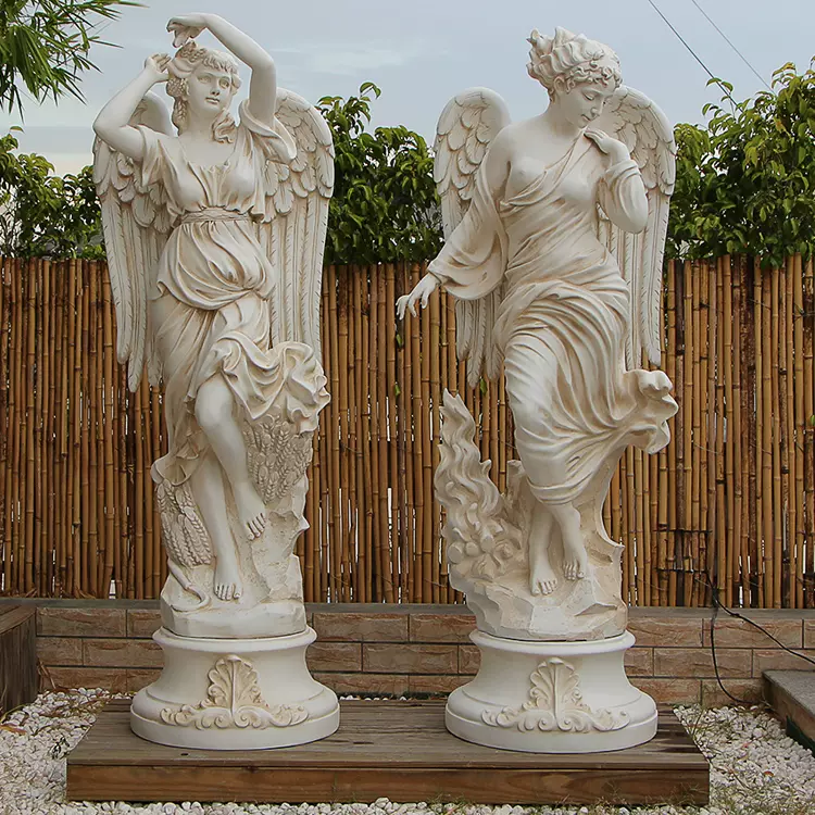 天使像 約30cm 石膏製　女神像 サモトラケ ニケ 石膏像 フィギュア 勝利の女神 インテリア オブジェ レプリカ ホワイト 小 (ホワイト, 小) | ホリック