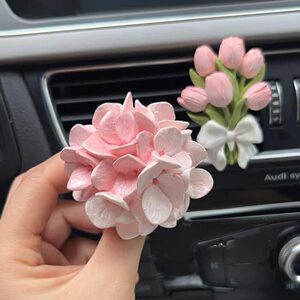 
Tulip hydrangea diffuser stone car aromatherapy car air outlet decoration flowers perfume car interior supplies ornaments