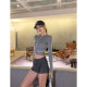Sports skirt for women in spring American hot girls anti-exposure low waist short slit slim A-line suit hip skirt