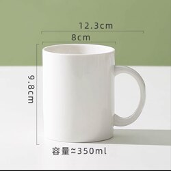 Creative and Simple Ceramic Mug, Round Water Cup with Handle, Hotel Room Tea Cup, Gift Cup, Coffee Cup, Milk Tea Cup