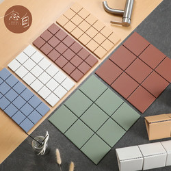 Real All-Ceramic Full-Body Mosaic Tiles Dopamine Color Non-Slip Matte Floor Tiles Colorful Checkered High-End Wall Tiles