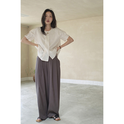 Nothingnowhere Ss23 Chic Waist Three-color Summer Pure Cotton Straight Pants With A Vintage Feel From An Old Bookstore