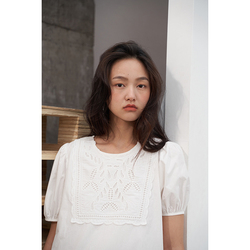Nothingnowhere Ss23 Day And Night Alternate Favorite Sunset Exquisite Lace Embroidered Short-sleeved Dress