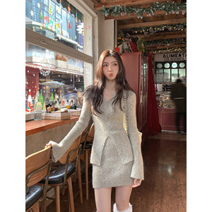 MULVAN Designed v-neck pullover sweater, feminine, slimming, outerwear knitted sweater bottoming top