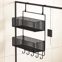 Shower Room Hanging Rack, No-Drill Makeup Room Storage Rack, Shower Room Bathroom Towel Storage Shelf, Glass Door Hook