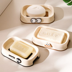 Home bathroom double-layer drain soap box bathroom toilet laundry soap tray storage rack storage soap box