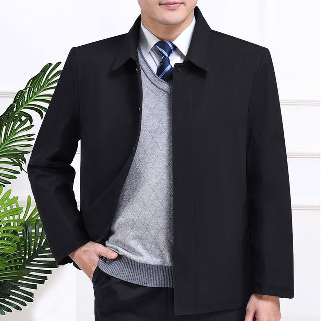 Spring and Autumn Coat Middle-aged Men's Jacket Casual Men's Thin Coat ...