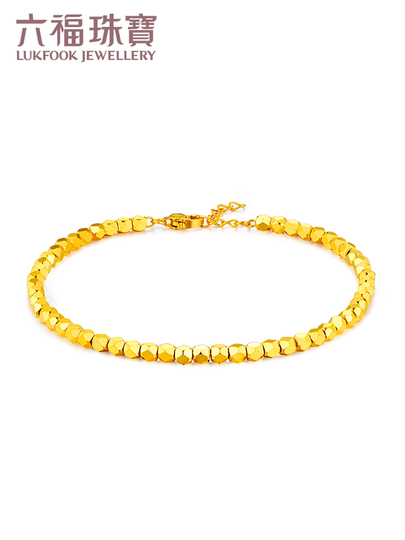 六福珠宝蹦迪珠黄金手链女时尚5G光影金足金手链计价L19TBGB0001