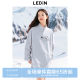 Lechang half -open collar sweater 24 winter new spotted dog gray loose top women's clothing with velvet sweater
