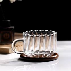 Espresso Cup Mini Petal Glass Water Cup Explosion-Proof Heatable Milk Cup Heat-Resistant Glass Cup Tea Cup