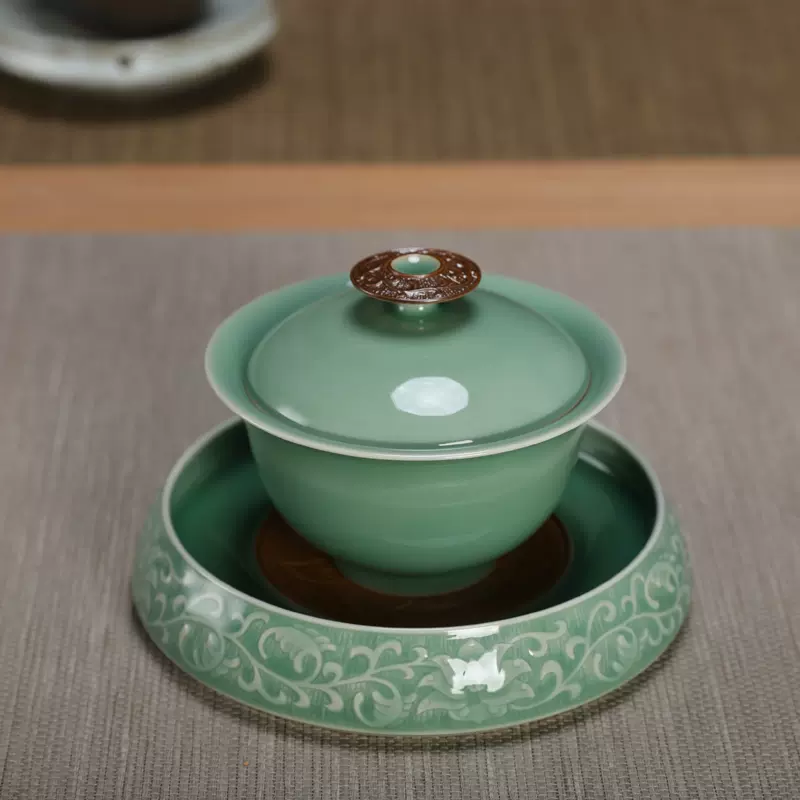 中国宋代青瓷盖碗，茶器。 中国宋代青瓷盖碗，茶器。 中国宋代青瓷盖碗，茶器。 中国宋代