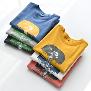 Zhongda Children's Children's Cotton Long -sleeved T -shirt Boys Girl Cartoon Anime Bottom Shirt Spring and Autumn Children's Fress
