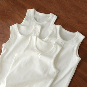 
Free shipping of two pieces, children's pure cotton vest, boys and girls cotton white T, medium and large children's bottoming shirt, autumn and winter style