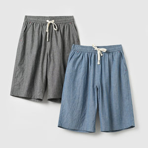 Wearable home pants for men's pure cotton thin pentagonal pants, loose walking shorts, sleeping pants, summer men's clothing