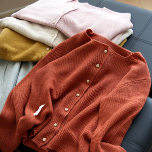 
Wuwei Women's Knitted Cardigan Square Collar Sequined Cardigan Jacket Autumn and Winter Women's Clothing