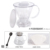 Large transparent with 100 pieces of filter paper + measuring spoon + pot 